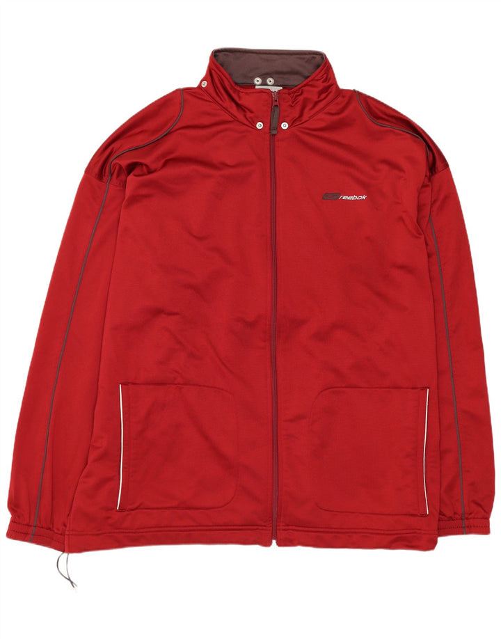 Reebok Mens Tracksuit Top Jacket XL Red Polyester