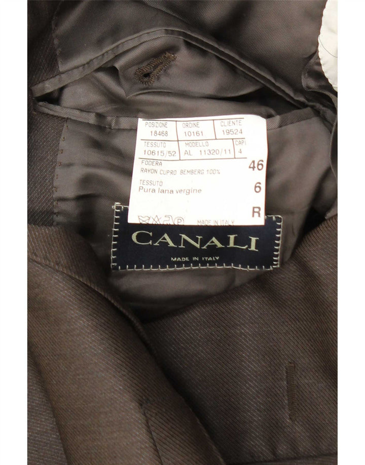 Canali Mens 3 Button Blazer Jacket IT 46 Small Brown Wool