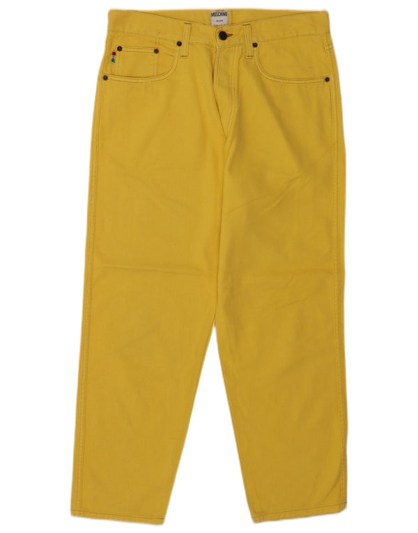 Moschino Mens Tapered Jeans W34 L28 Algodão Amarelo