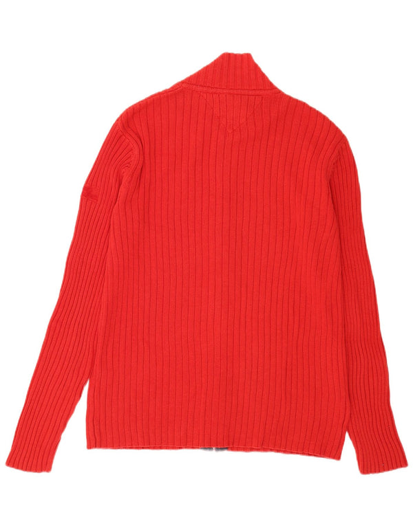 Maglione cardigan con zip intera da uomo Tommy Hilfiger XL in cotone rosso