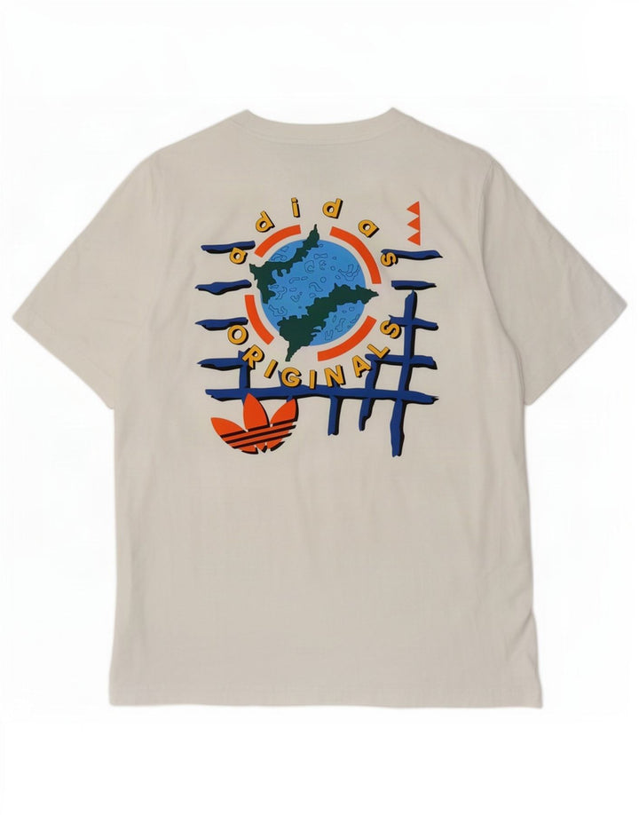 Adidas Grafisk T-shirt top til mænd Medium hvid bomuld