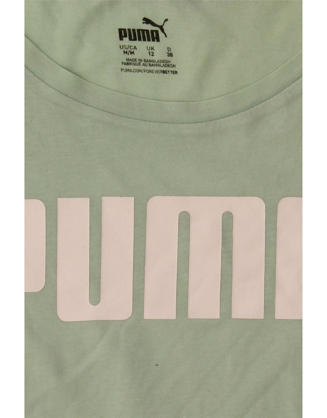 Puma Womens Graphic T-Shirt Top UK 12 Medium Green