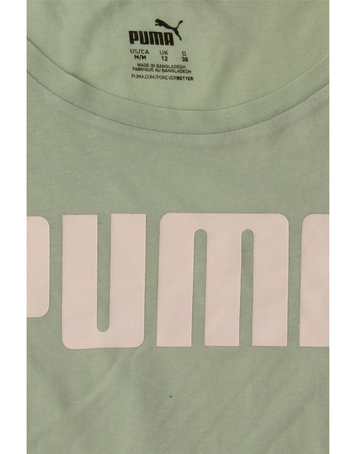 Puma Womens Graphic T-Shirt Top UK 12 Medium Green