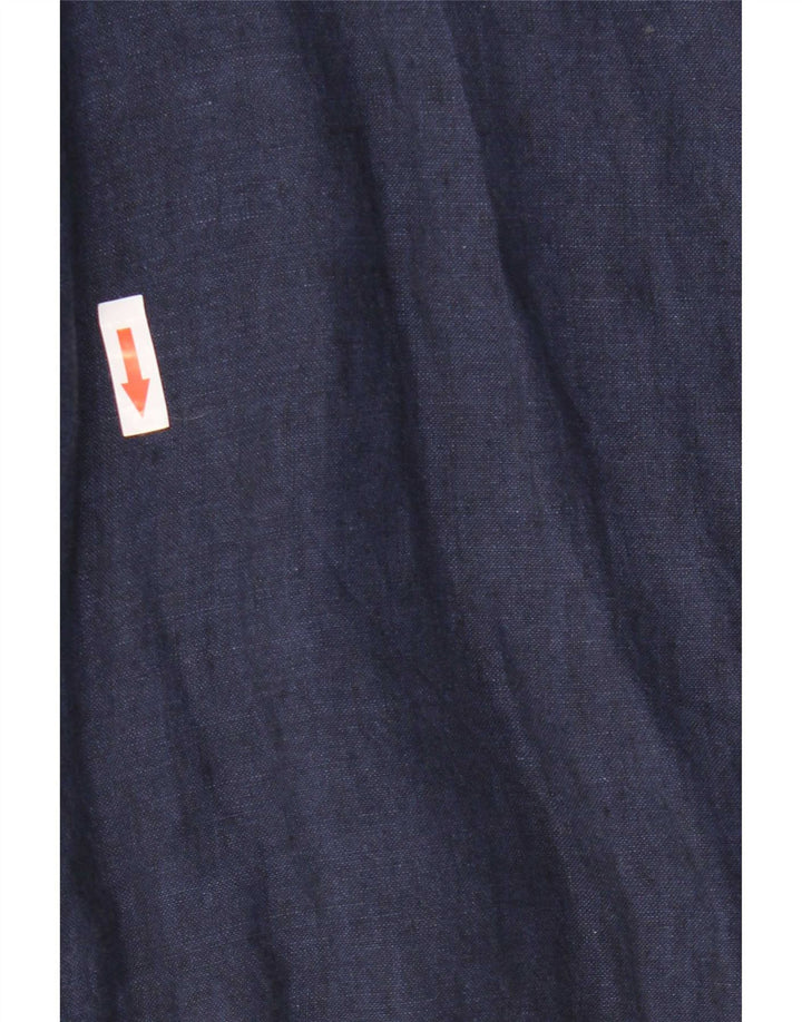 Lands End Womens Shirt UK 14 Large Navy Blue