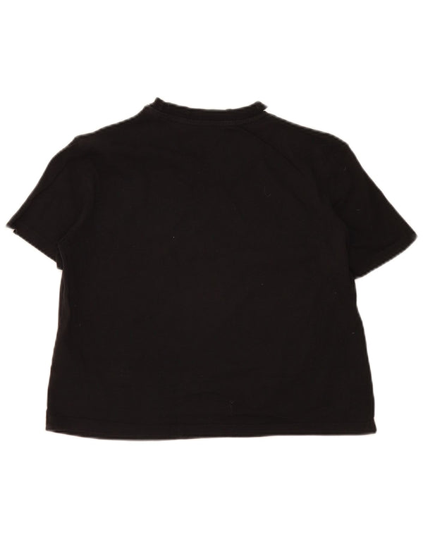 Adidas Damen Crop T-Shirt Top UK 8/10 Small Schwarz Baumwolle