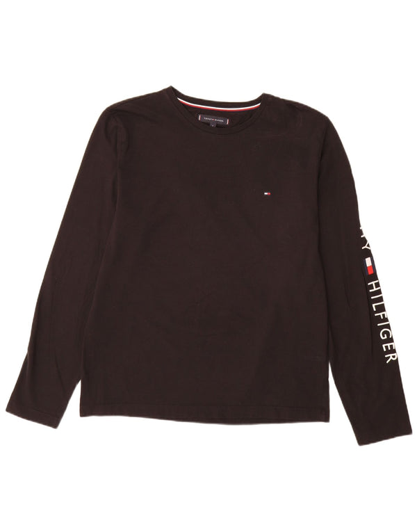 Tommy Hilfiger Top gráfico para hombre de manga larga de algodón negro grande