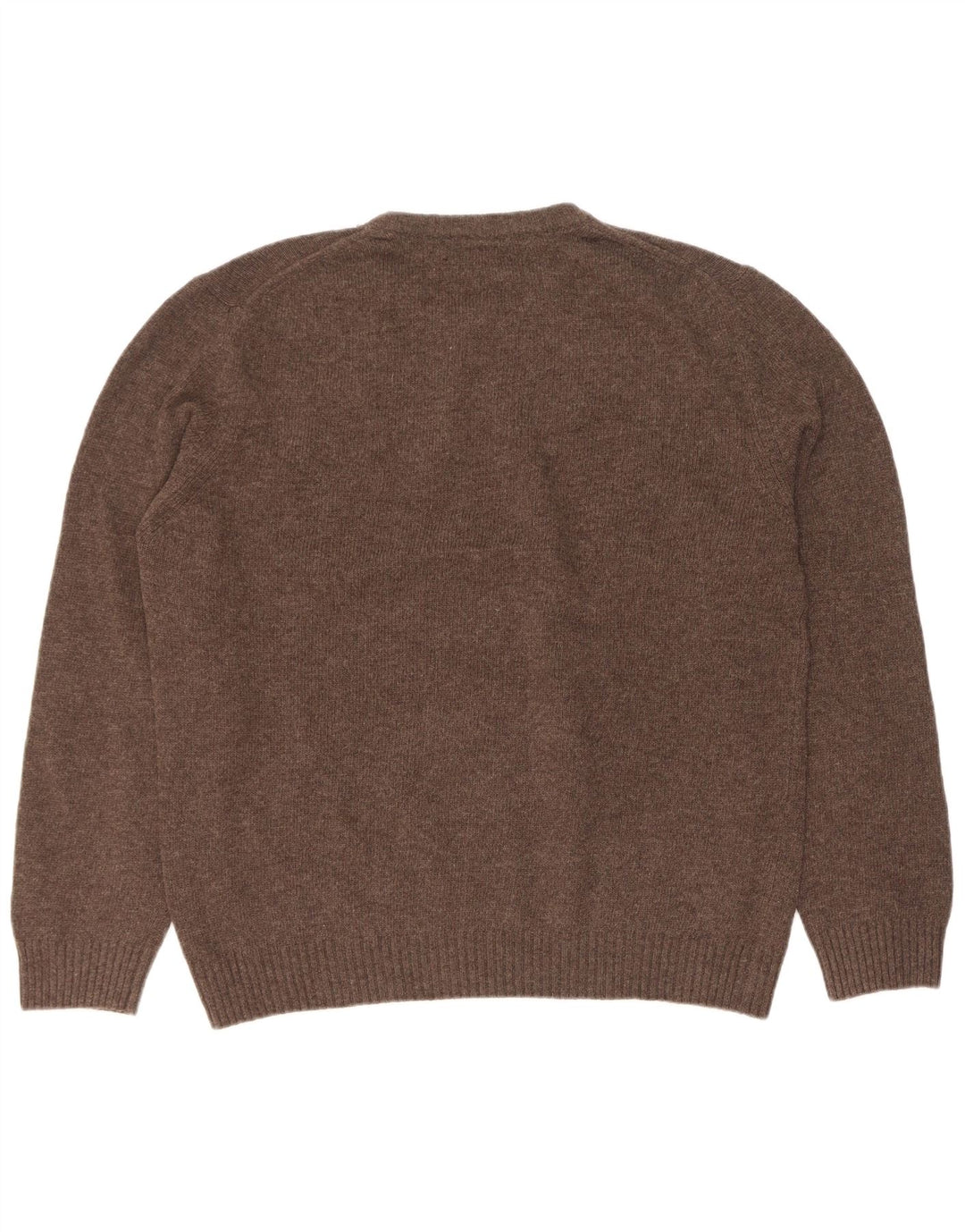 Marlboro Classics Mens Crew Neck Jumper Sweater XL Brown Wool