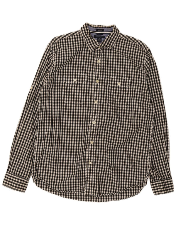 Tommy Hilfiger Chemise ajustée pour homme en coton vichy noir moyen