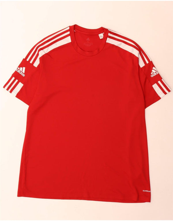 T-shirt Adidas Aeroready da uomo Top XL Poliestere color block rosso