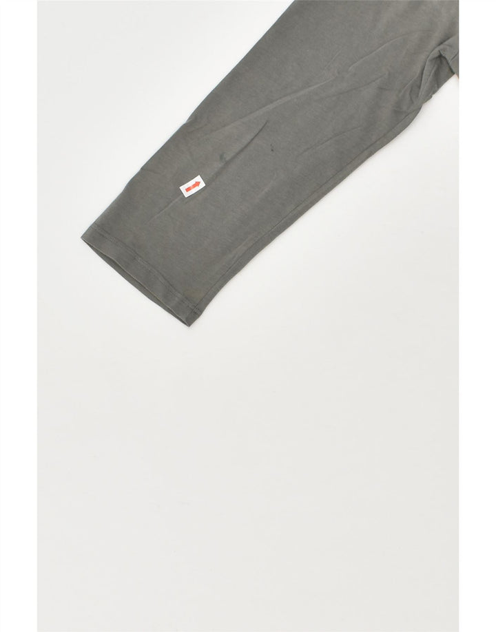 TRUSSARDI Womens Graphic Top 3/4 Sleeve UK 18 XL Grey Cotton | Vintage Trussardi | Thrift | Second-Hand Trussardi | Used Clothing | Messina Hembry 