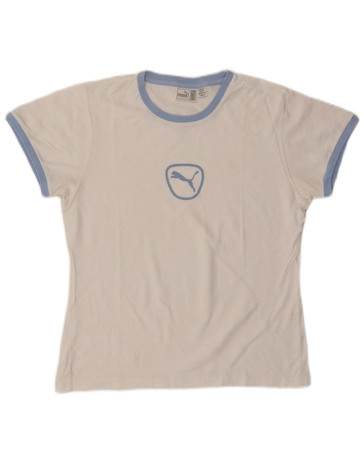 Puma Womens Graphic T-Shirt Top UK 14 Medium White