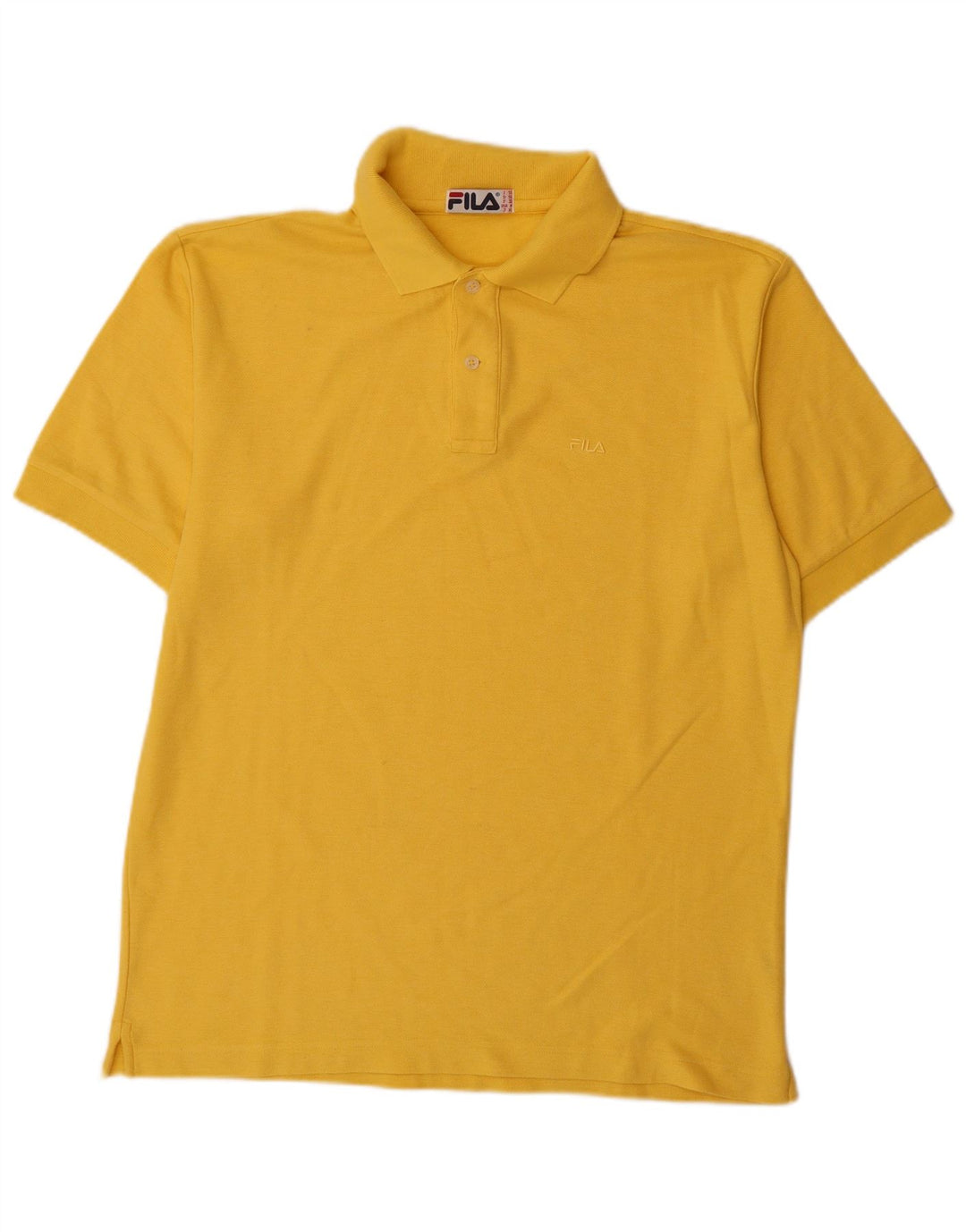 Fila Mens Polo Shirt IT 50 Medium Yellow Cotton