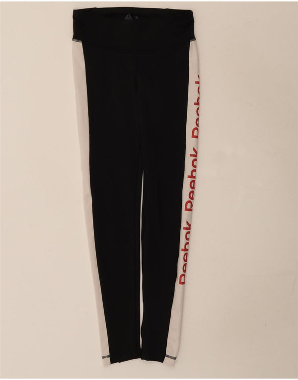 Leggings grafici da donna Reebok UK 8/10 Small Black Colourblock