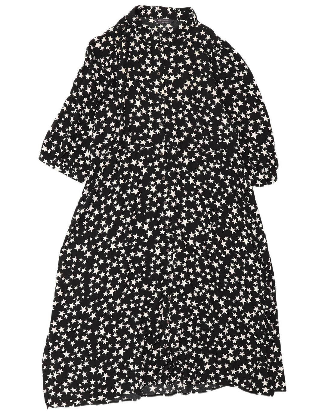 Marks & Spencer Womens Abstract Pattern Maxi Dress UK 18 XL Black
