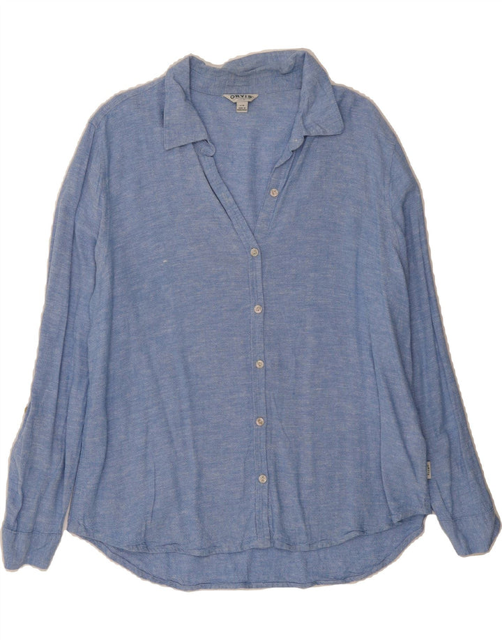 ORVIS Womens Shirt UK 16 Large Blue Cotton Vintage Orvis and Second-Hand Orvis from Messina Hembry 