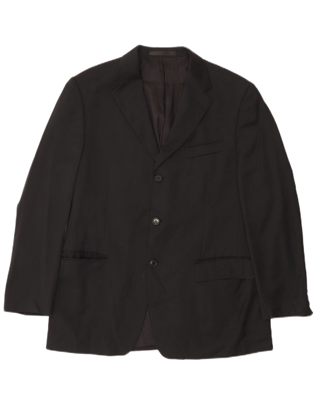 MARKS & SPENCER Mens 3 Button Blazer Jacket UK 38 Medium Black New Wool