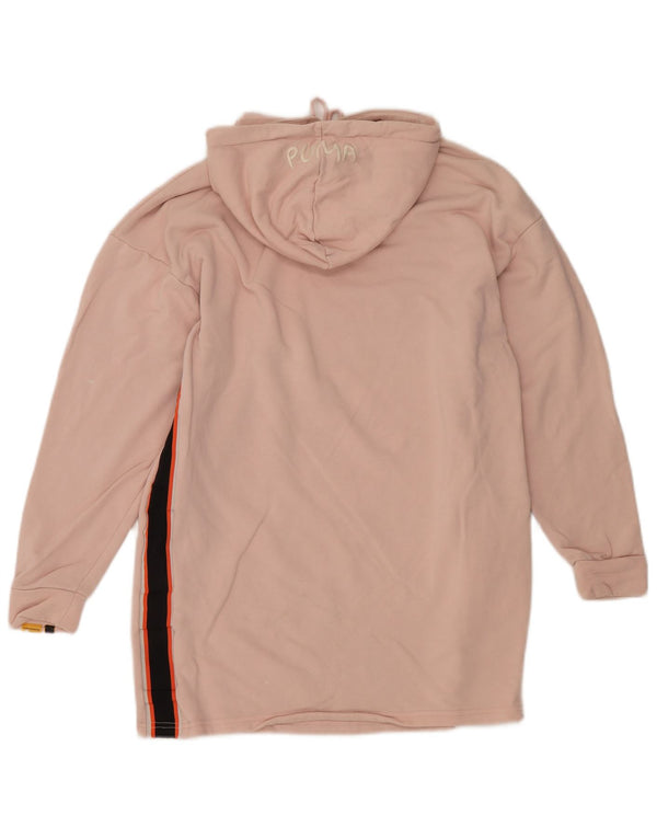 Puma Womens Graphic Oversized Hoodie Dress UK 10 Small Rosa Farbblock