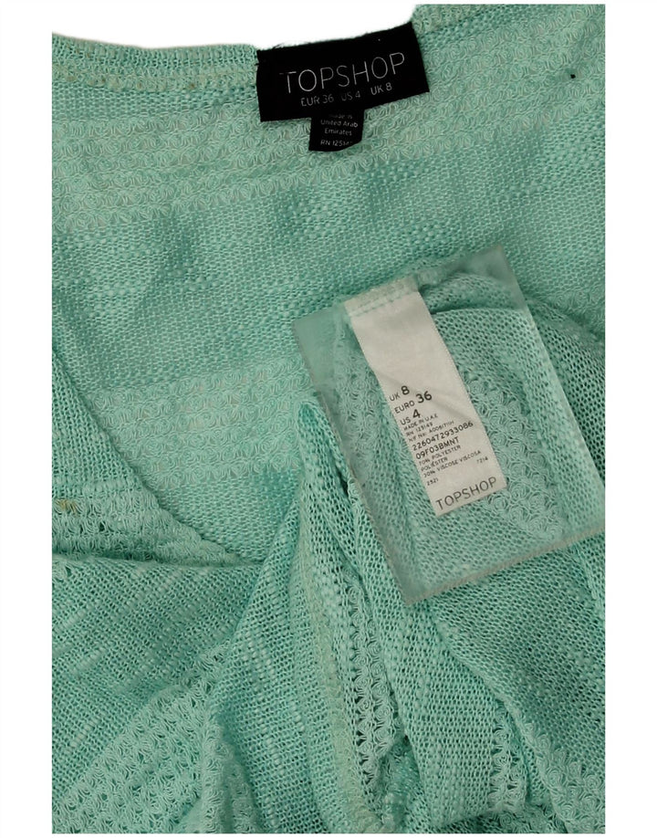 Topshop Damen-Trägershirt, UK-Größe 36, Größe S, Türkis, gestreift, Polyester