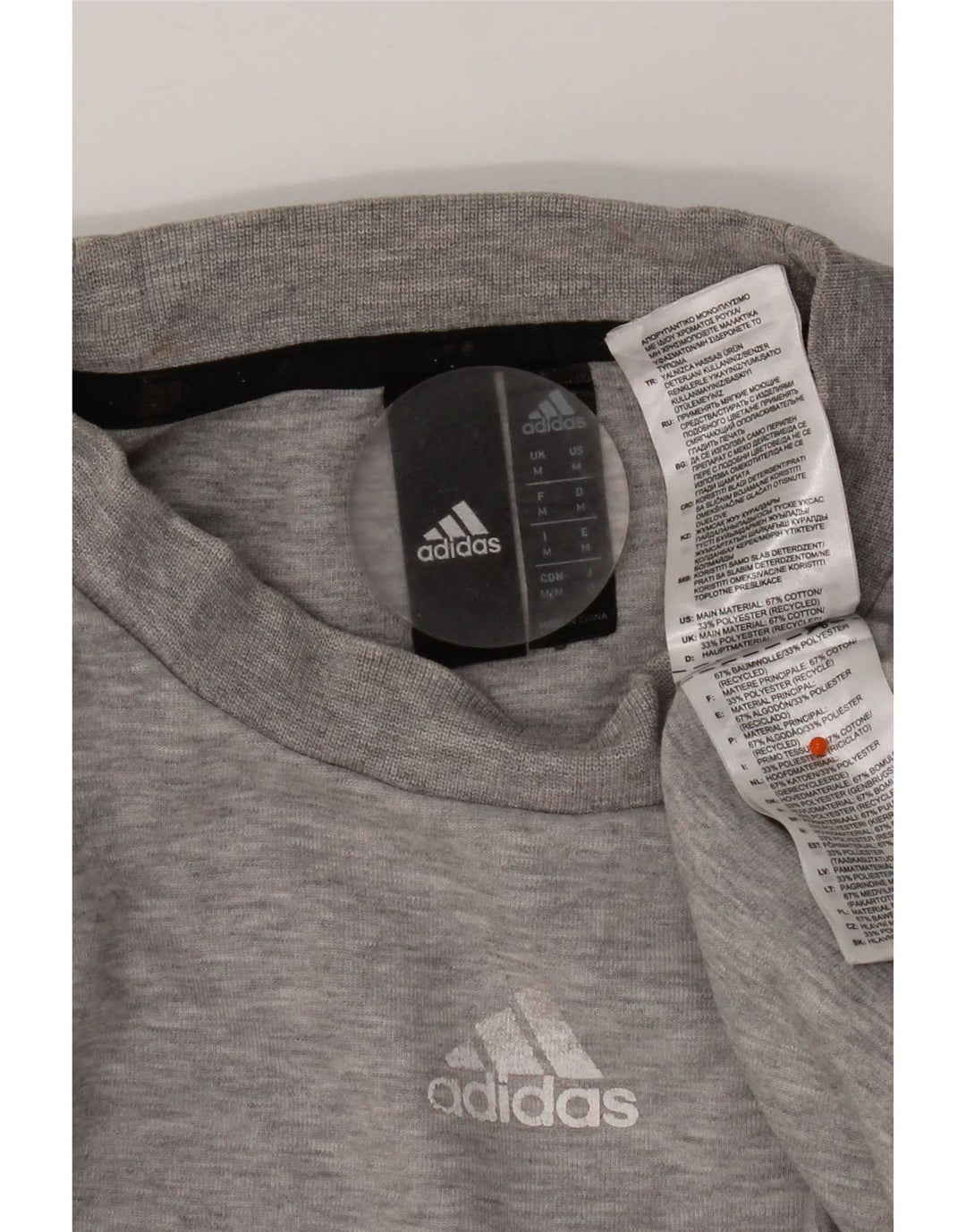 Felpa Adidas Uomo Maglione Cotone Grigio Medio