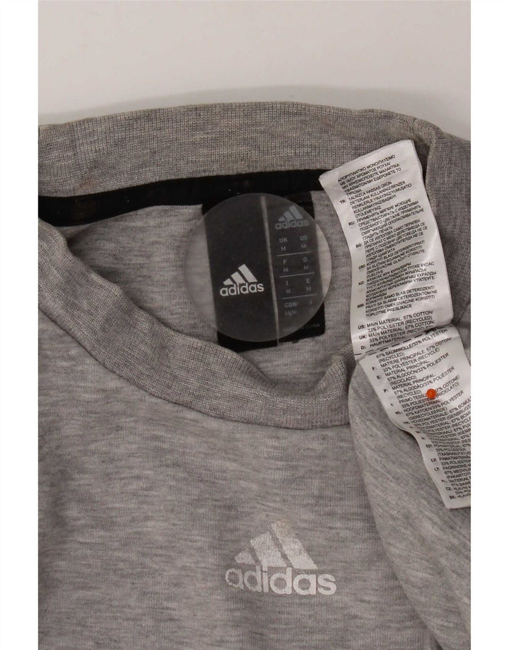 Felpa Adidas Uomo Maglione Cotone Grigio Medio
