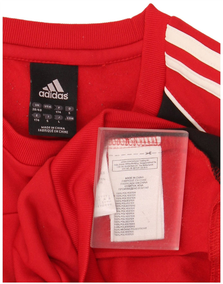 Adidas Herren Sweatshirt Pullover UK 38/40 Mittelrotes Colourblock-Polyester