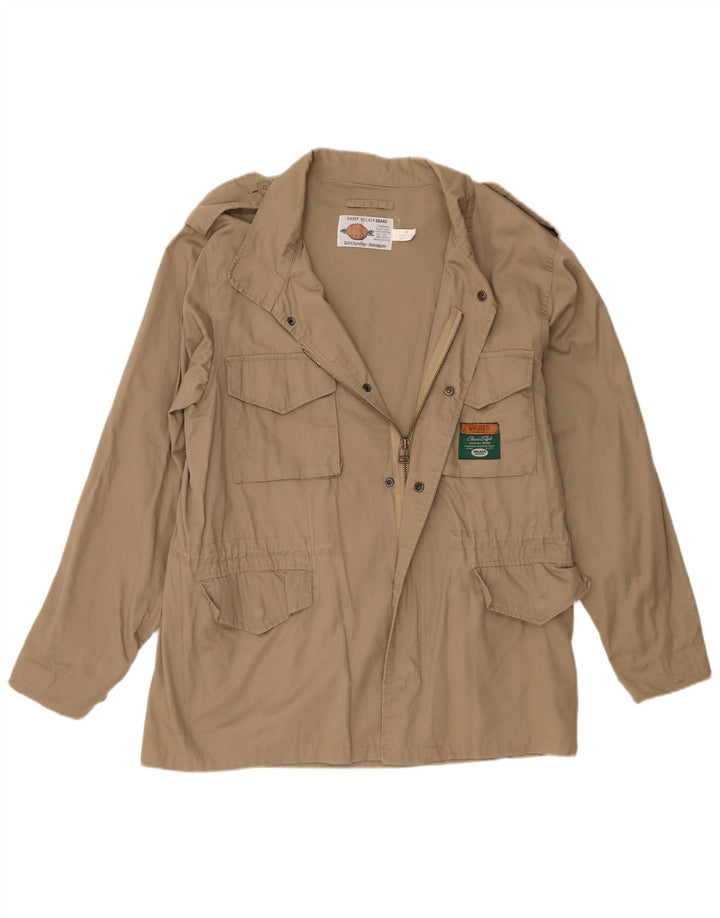 Wilker Mens Military Jacket UK 38 Medium Beige Cotton