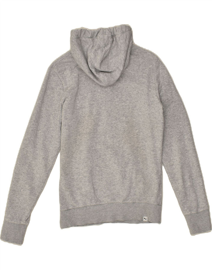 PUMA Womens Graphic Hoodie Jumper UK 10 Small Grey | Vintage Puma | Thrift | Second-Hand Puma | Used Clothing | Messina Hembry 