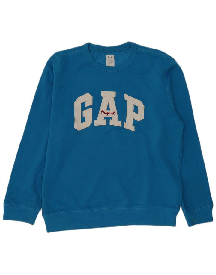 Gap Mens Graphic Sweatshirt Jumper Large Blue Cotton