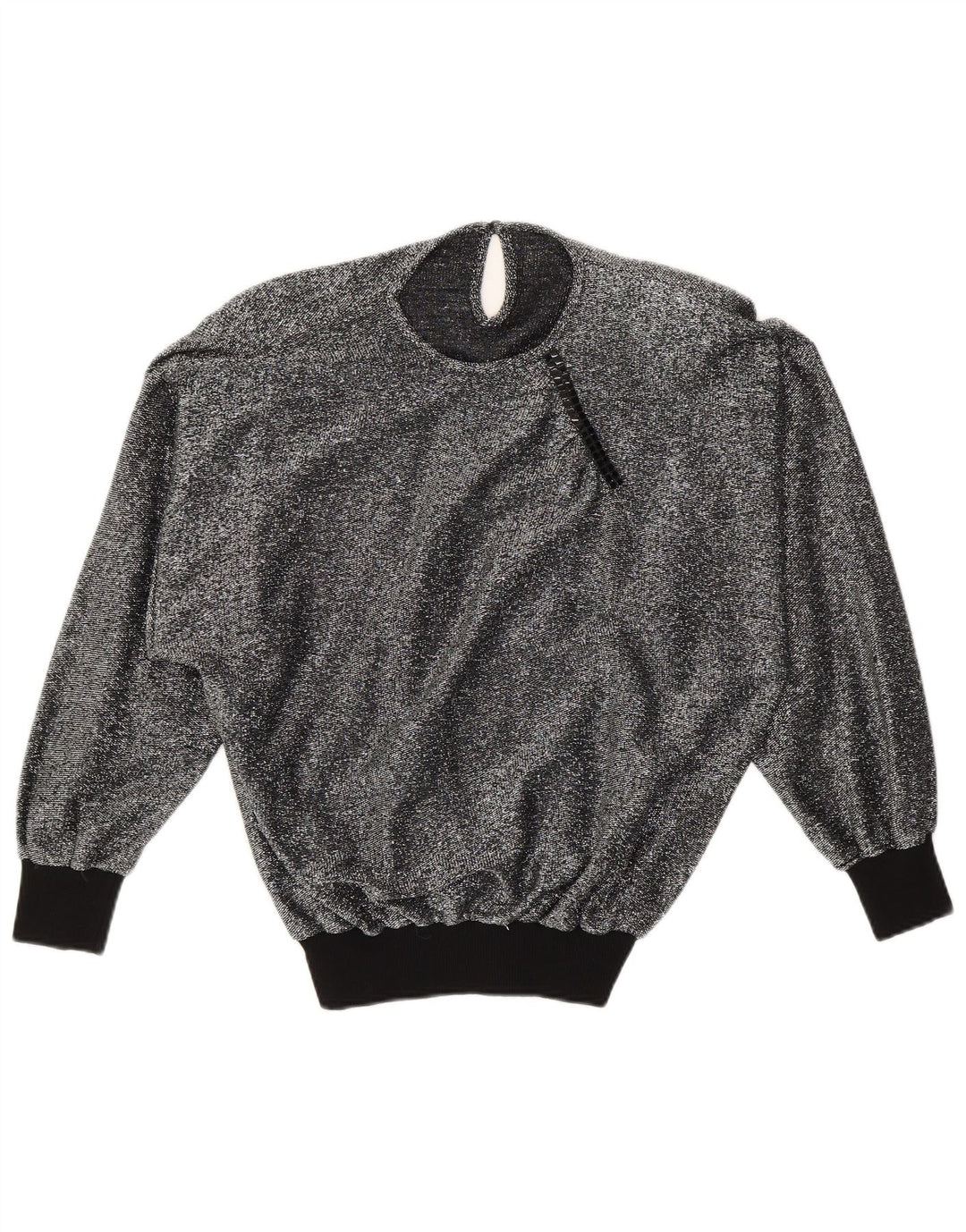 Vintage Damen Bluse Top UK 16 Groß Silber