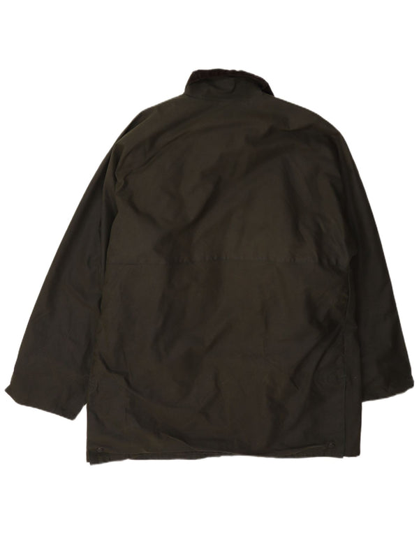 Vintage Mens Waxed Cotton Jacket UK 40 Large Green