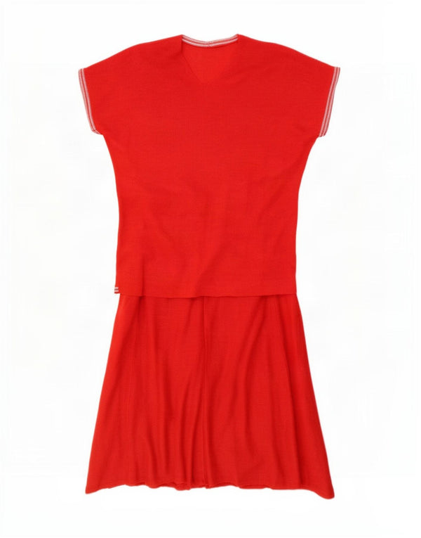 Vintage Womens 2 Piece Skirt Set UK 12 Medium W26 Red