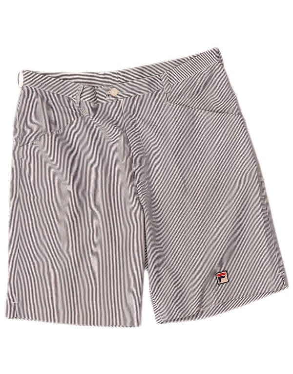Fila Womens Casual Shorts W32 Large Blue Pinstripe