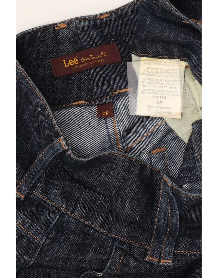 Lee Womens Bermuda Denim Shorts US 6 Medium W30 Navy Blue Cotton