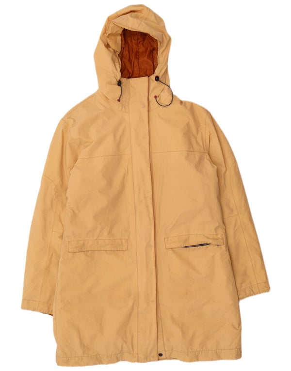 Abrigo con capucha vintage para mujer IT 46 Nylon amarillo grande