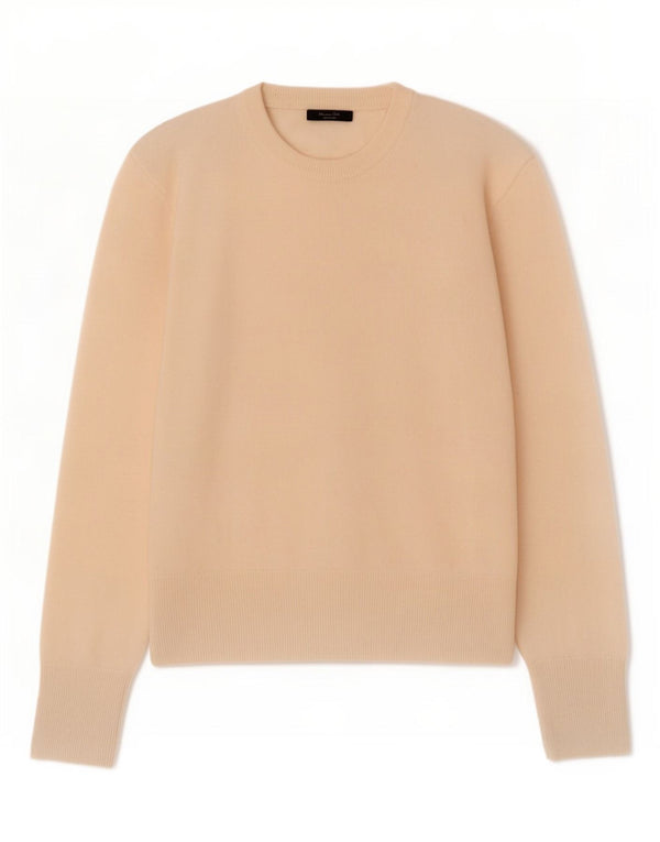 Massimo Dutti Γυναικείο πουλόβερ με λαιμόκοψη UK 14 Medium Beige