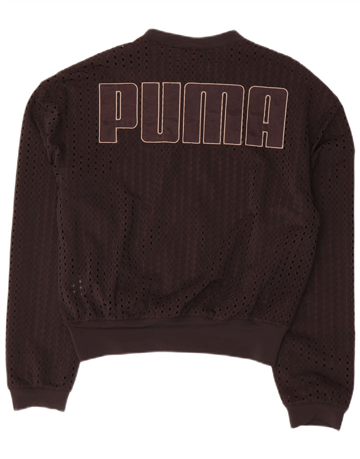 PUMA Damen-Trainingsanzug, übergroß, Crop Graphic, Top-Jacke, UK 10, Größe S, Schwarz