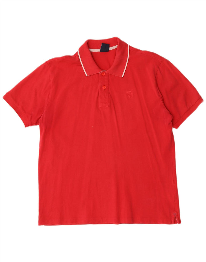 NORTH SAILS Mens Polo Shirt Medium Red Cotton