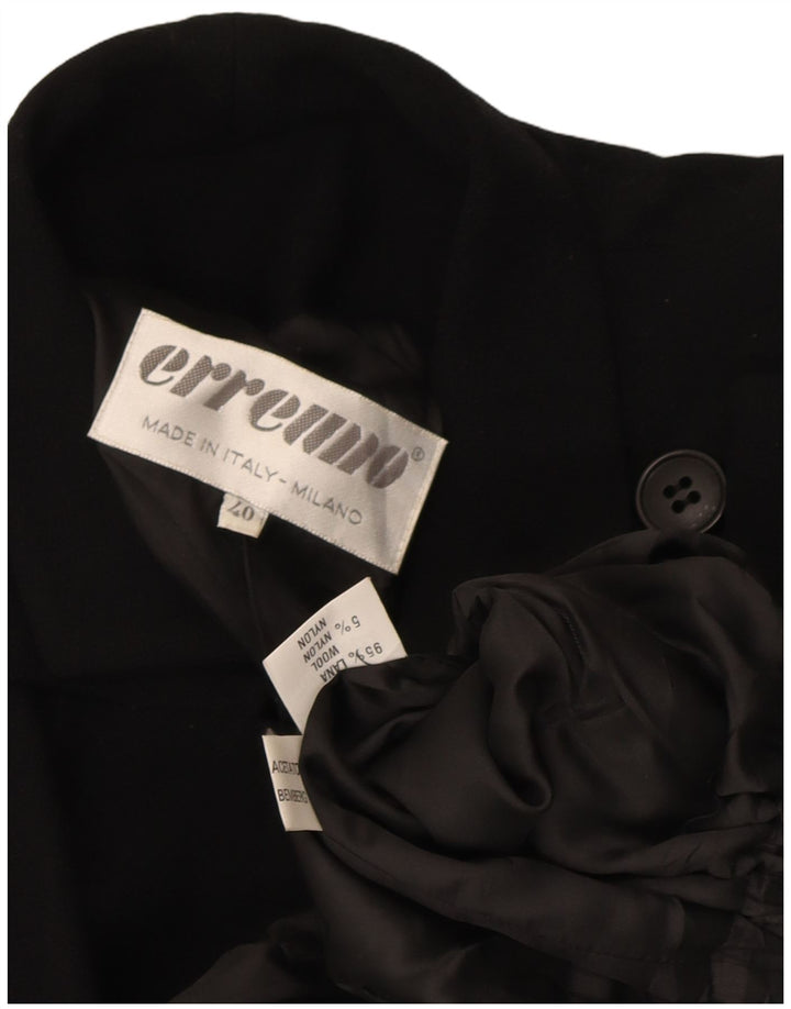 Erreuno Damen Blazer Jacke EU 40 Mittelschwarze Wolle