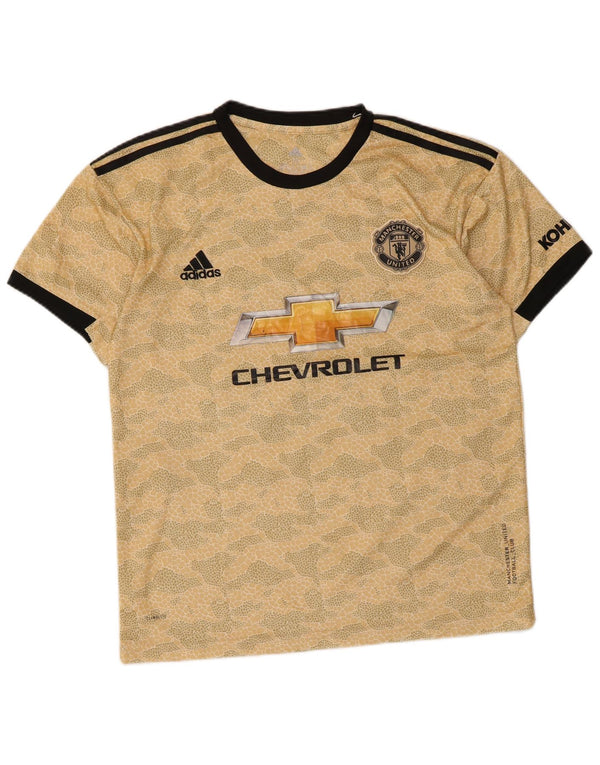 Adidas Mens Manchester United Graphic T-Shirt Top Medium Yellow Geometric