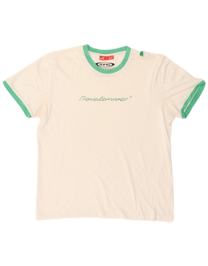 Puma Mens Graphic T-Shirt Top Large White