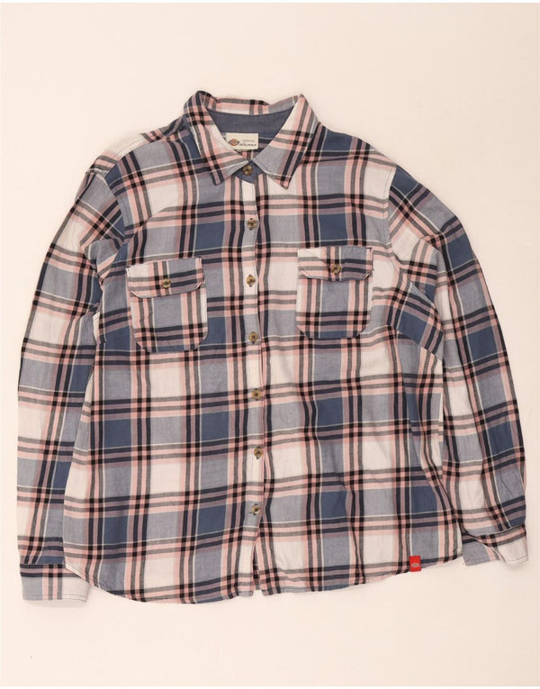 Dickies Dame Loose Fit Flanell Shirt UK 16 Large Blue Check Cotton