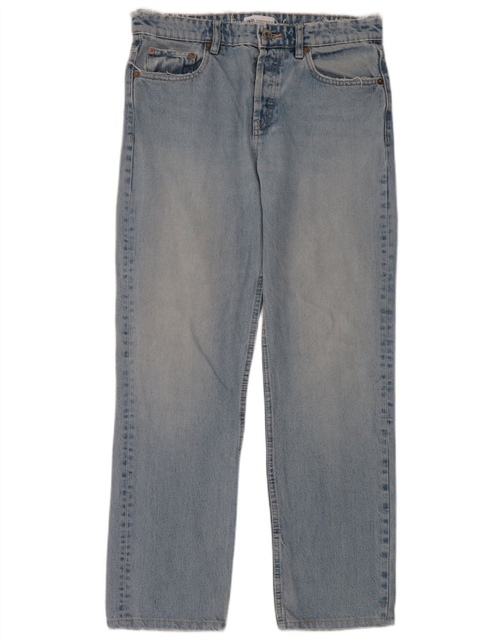 Blugi drepti pentru femei Zara EU 40 Medium W30 L30 Albastru