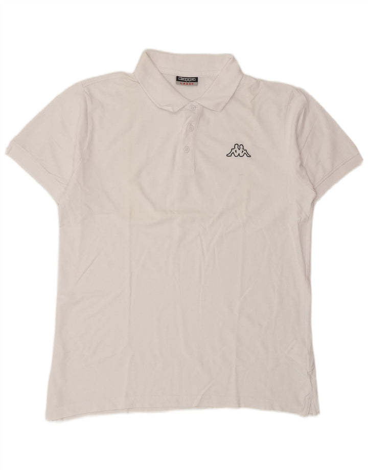Kappa Mens Polo Shirt Large White Cotton