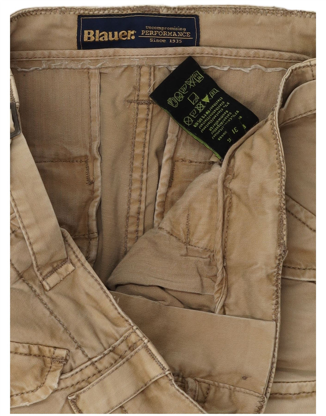 Calça cargo reta masculina BLAUER W31 L28 algodão bege