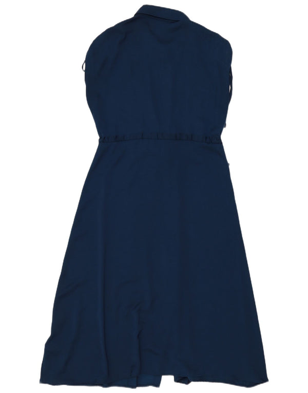 Dkny Damen-Hemdkleid mit kurzen Ärmeln, US 10, Größe L, Marineblau, Polyester