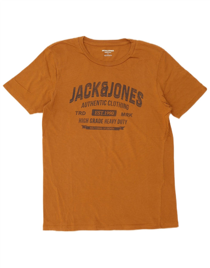 Jack & Jones Herre grafisk T-shirt Top Medium Brun Bomuld