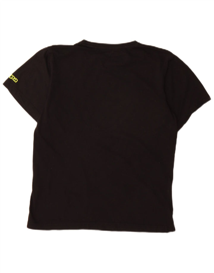 Kappa Mens Graphic T-Shirt Top Medium Black Cotton