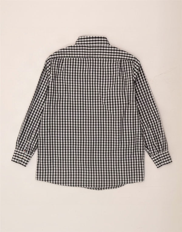 Tommy Hilfiger Mens Shirt Size 17 1/2 XL Black Gingham Cotton