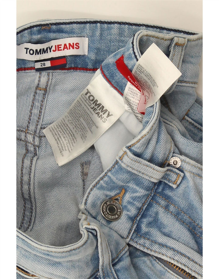 TOMMY HILFIGER Damen Jeansshorts W28 Mittelblaue Baumwolle