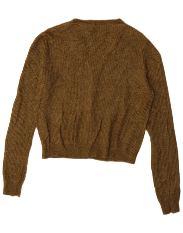 Zara Damen-Cardigan-Pullover UK 16 Large Khaki Polyamid